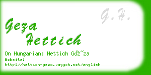 geza hettich business card